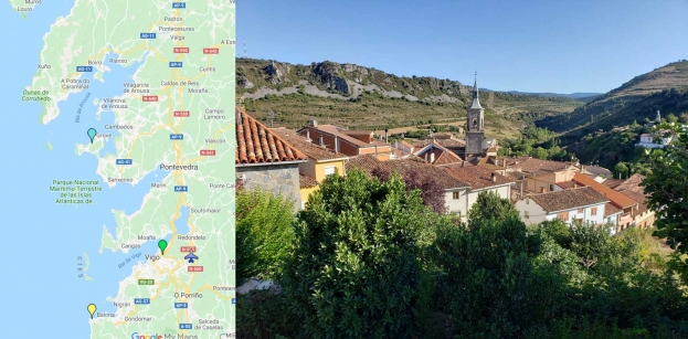 This is where I&#039;m going to spend my summer with a few good friends. The map of the 3 &#039;Rias Baixas, the 3 estuaries bordering on Portugal in the north of Spain, the &quot;Ria de Vigo, Pontevedra and Arousa (Vilagarcia), each with it&#039;s own charm. Phase 2 of the journey is to the little town of Torrecilla en Cameros in the high Rioja wine country surrounded by &#039;bodegas&#039; (wineries) and with excellent mountain hiking terrain.